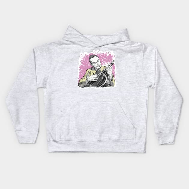 Django Reinhardt - An illustration by Paul Cemmick Kids Hoodie by PLAYDIGITAL2020